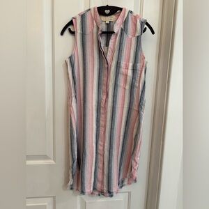 Cloth & Stone Striped Sleeveless Button-Back Dress Size XS